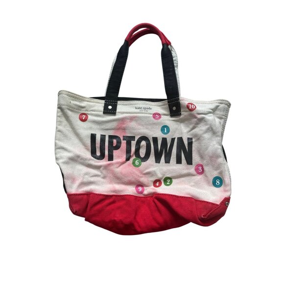 KATE SPADE Uptown Downtown Canvas Tote Shoulder Bag - Picture 5 of 10